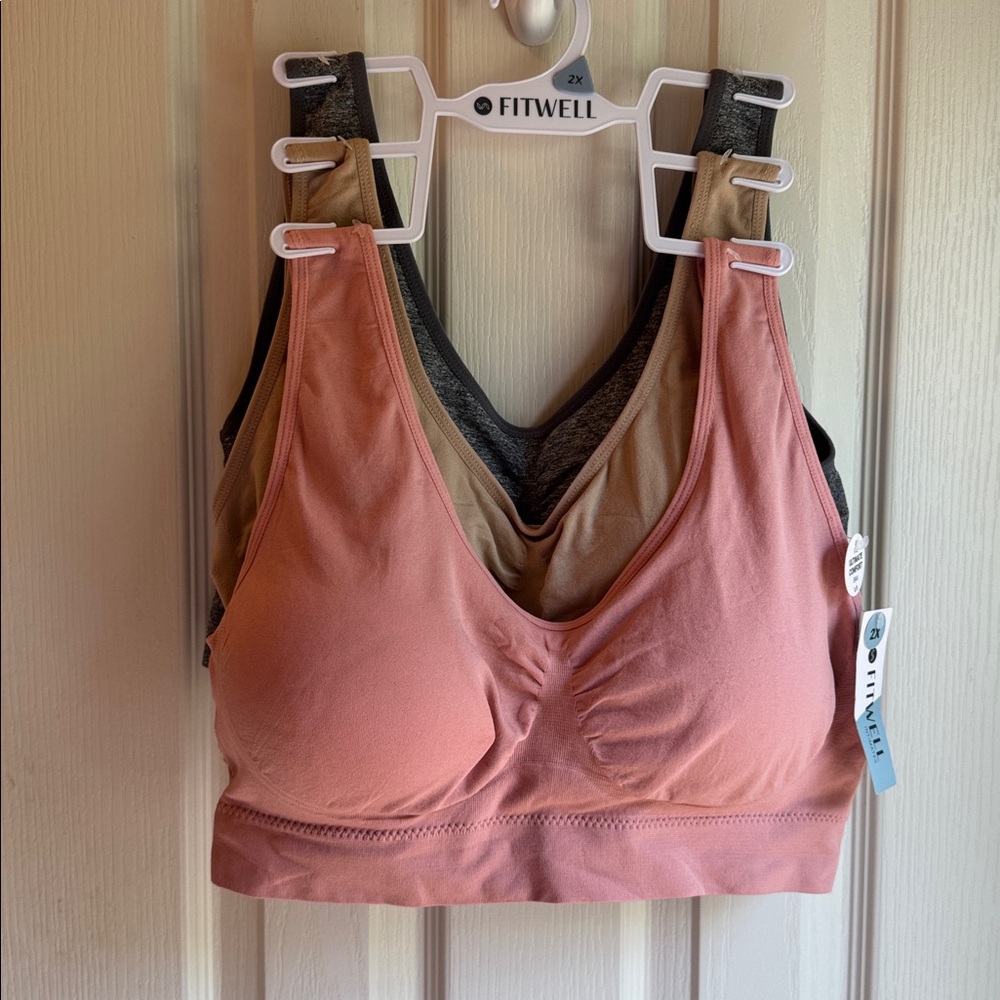 NWT SET OF THREE FITWELL WIRELESS COMFORT BRAS